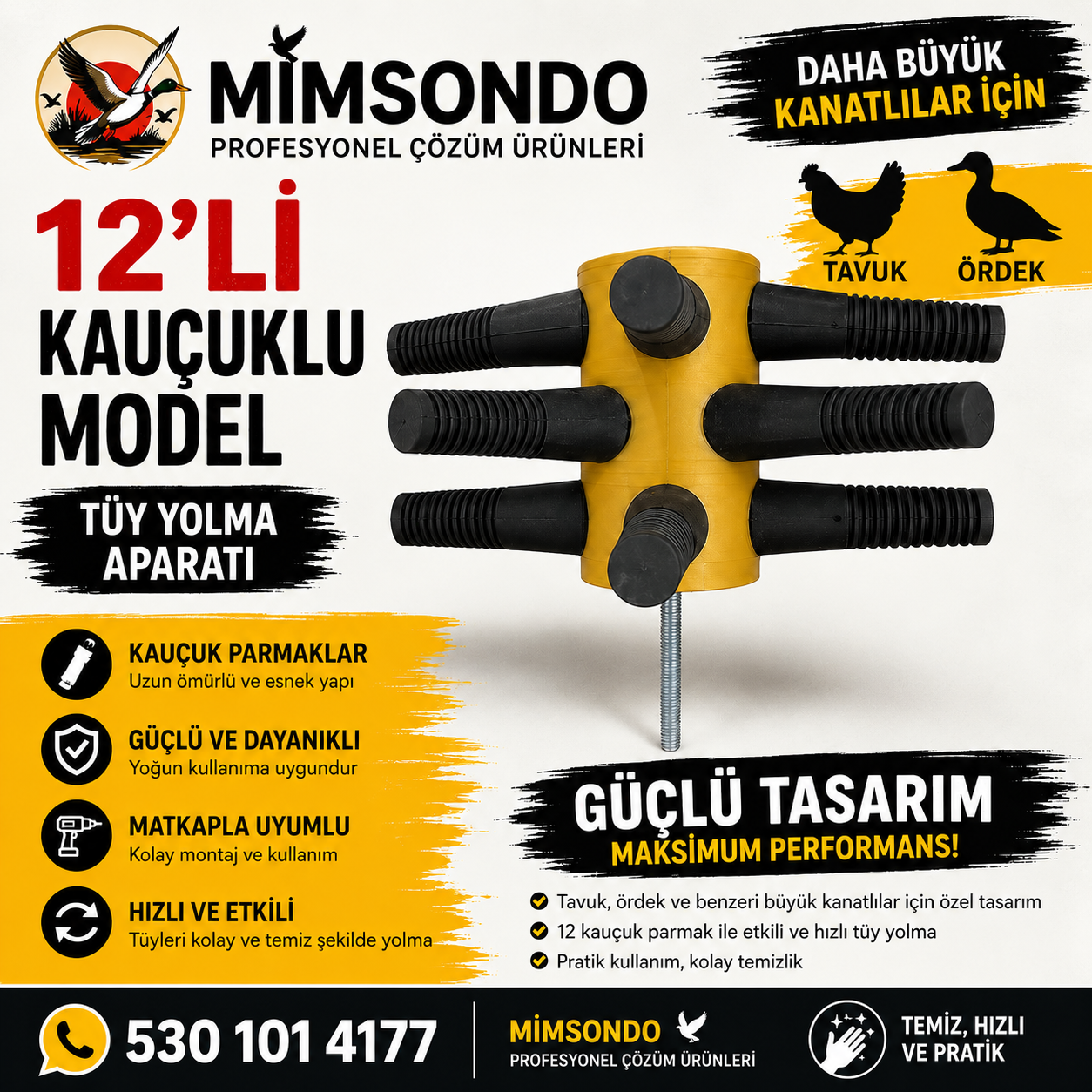 12 Parmaklı Tüy Yolma Aparatı